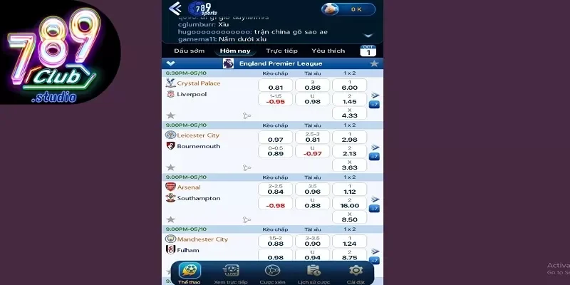 Sảnh Live Casino, cá cược thể thao, bắn cá và lô đề tại 789Club